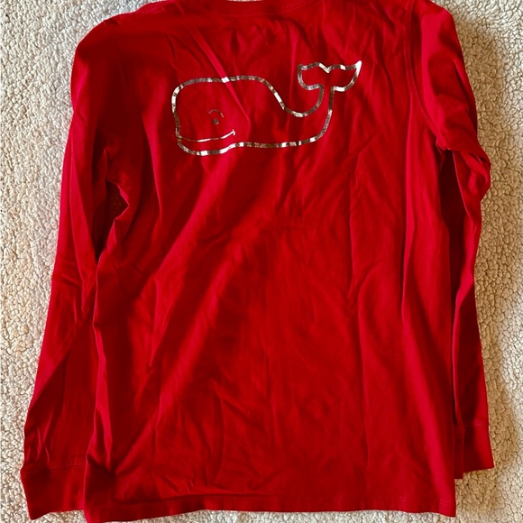 NWOT Red Vineyard Vines Long Sleeve Logo T-Shirt Girls Size L (14) - Picture 5 of 5